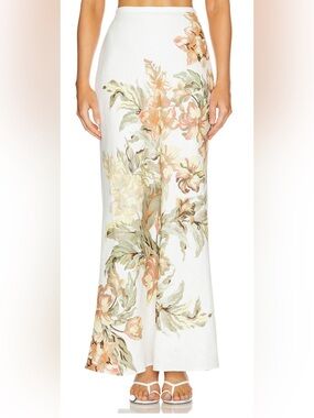 Significant Other Parisa Skirt in Botanic White Linen Floral Fall Maxi